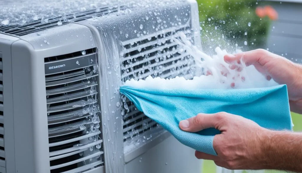 limpeza materiais ar condicionado portátil